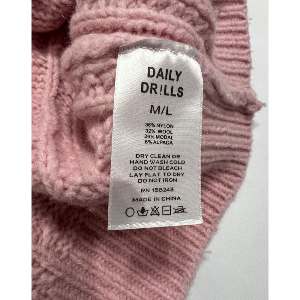 Daily Drills Cable Knit Sweater in Pink - Picture 5 of 5